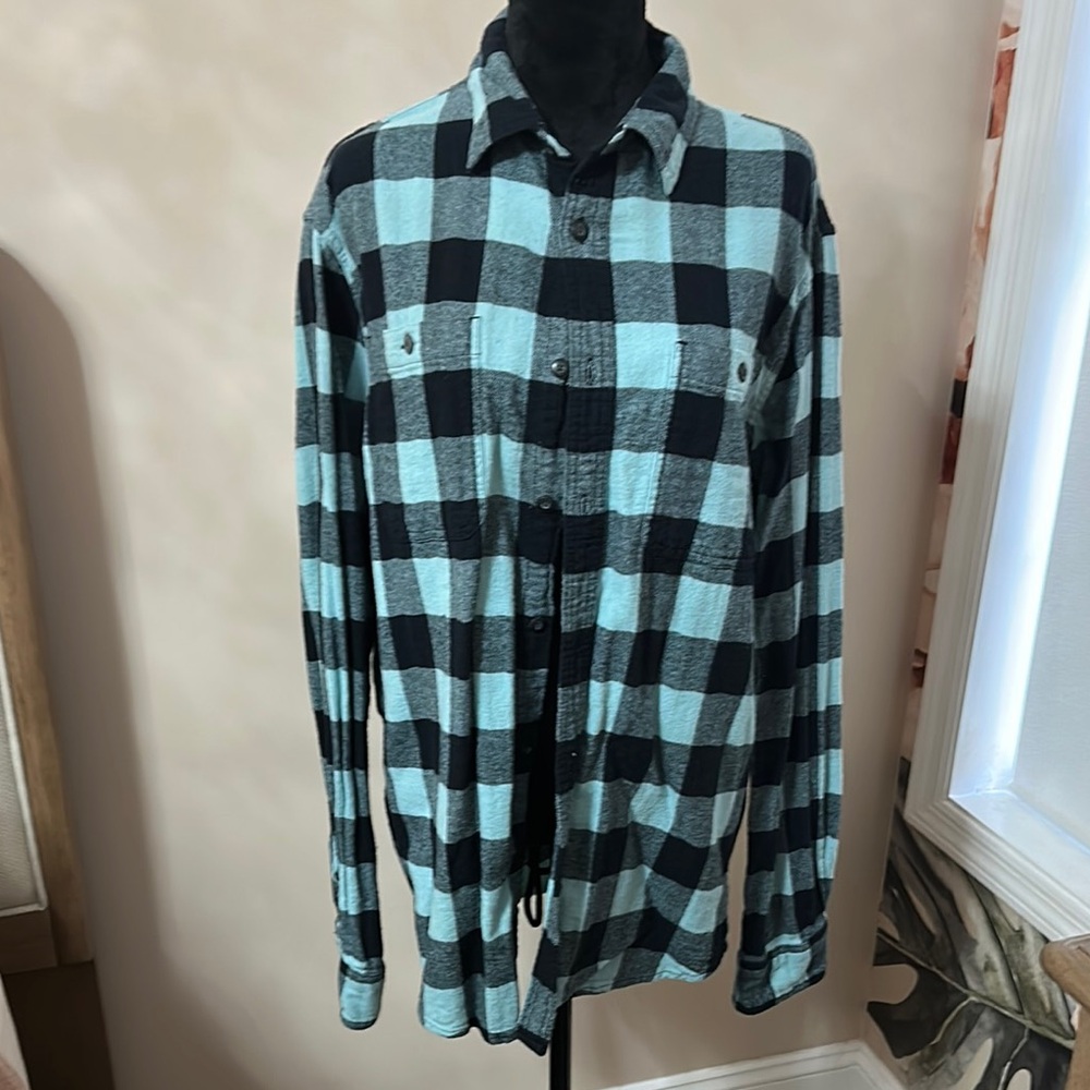 Sonoma Black and Blue Plaid Casual Button Down Shirt